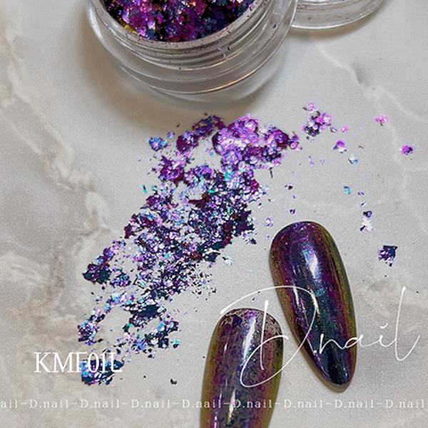 D.nail ディネイル  カメレオンミラーフレークパウダー KMF01L パープル&ブルー&オレンジ |  | 01