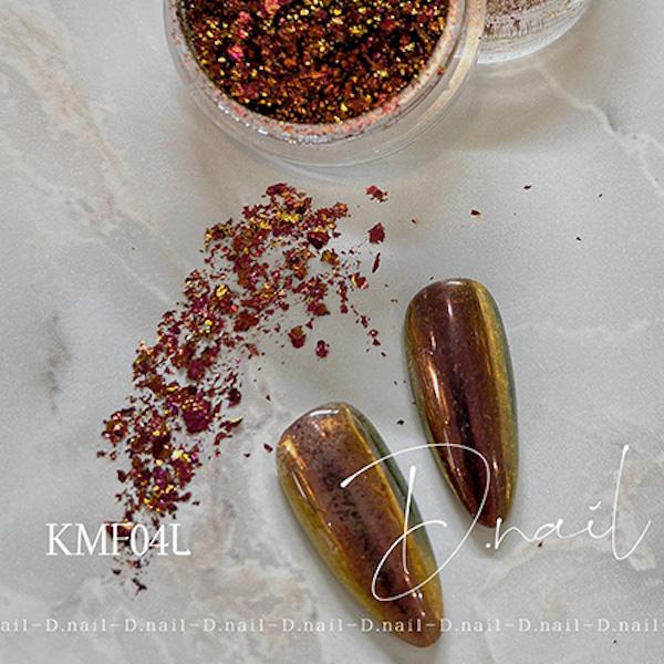 D.nail ディネイル  カメレオンミラーフレークパウダー KMF04L オレンジ&ゴールド | 