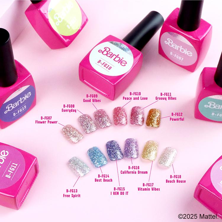 Barbie バービー クリスタルフラッシュジェル 6色セット No.1 : ネイル
