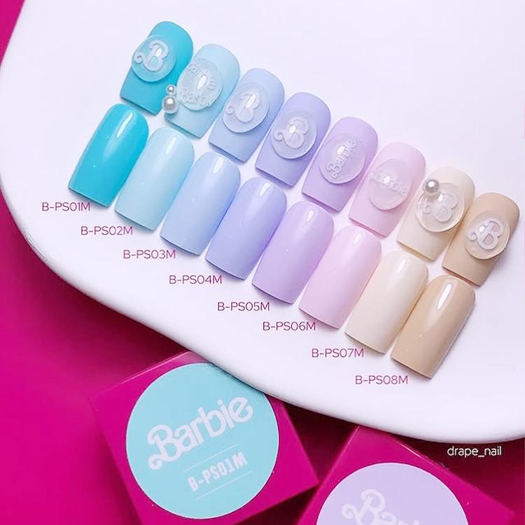 Barbie カラージェル　パステル8色セット Barbie バービー カラージェル ホワイトパステルシリーズ 3g 全8色