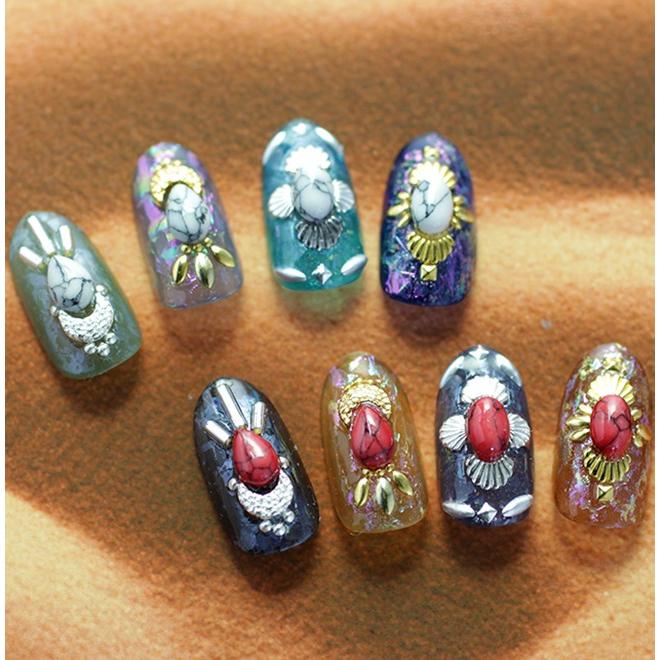 SHAREYDVA シャレドワ インディアンストーン オーバル ターコイズブルー 10P |  | 03