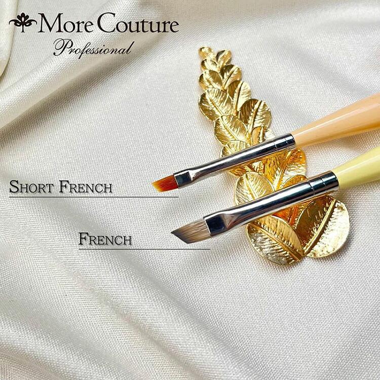 【当日発送可】More Couture モアクチュール モアジェルブラシ オーバル フラット フレンチ ライナー ターコイヅム ファンシェイプ キャップ付き |  | 10