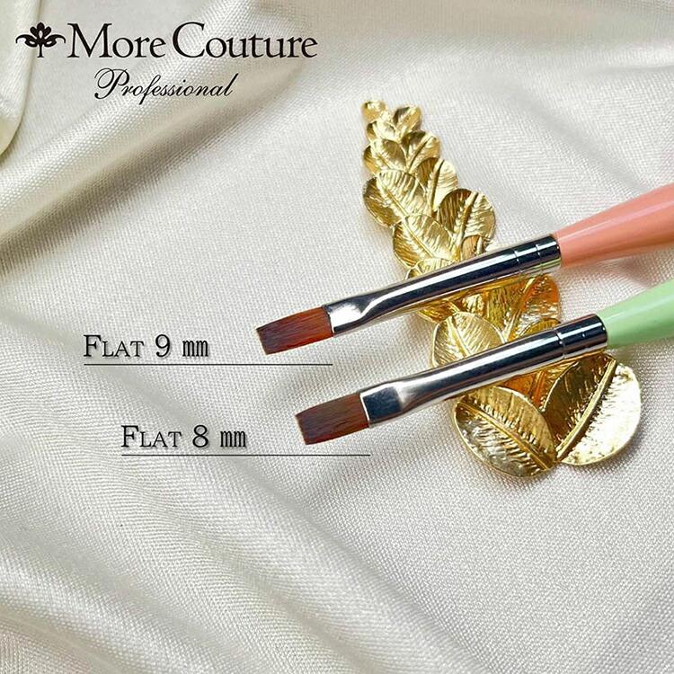 【当日発送可】More Couture モアクチュール モアジェルブラシ オーバル フラット フレンチ ライナー ターコイヅム ファンシェイプ キャップ付き |  | 08