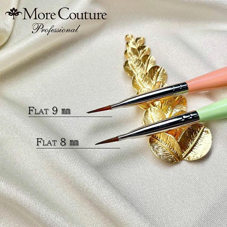 【当日発送可】More Couture モアクチュール モアジェルブラシ オーバル フラット フレンチ ライナー ターコイヅム ファンシェイプ キャップ付き |  | 09