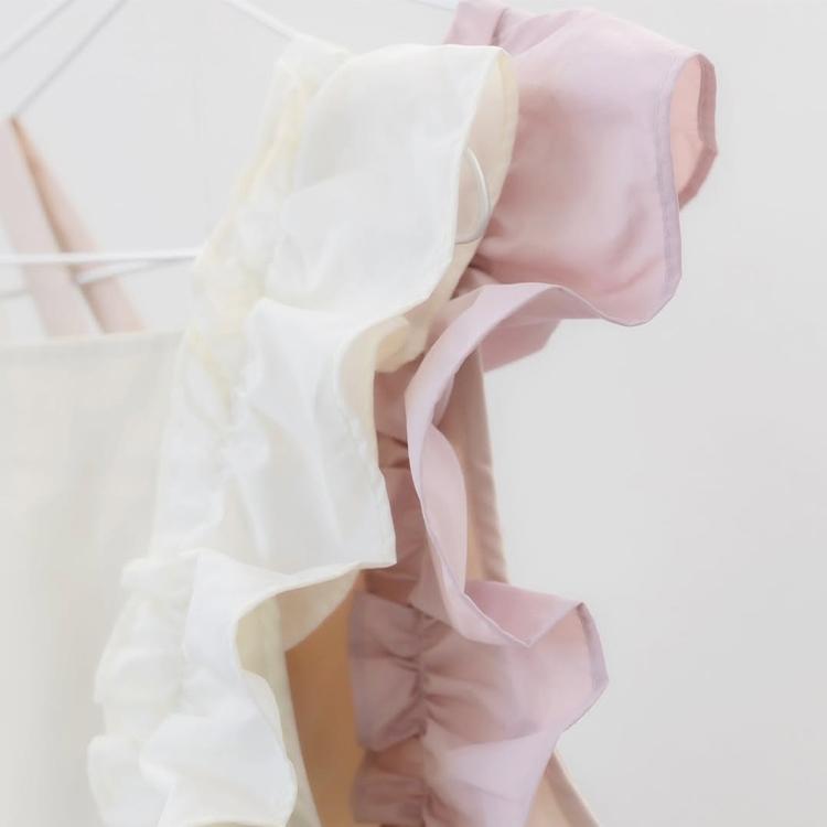 tree. ツリー フリルエプロン chiffon beige シフォンベージュ misty pink ミスティーピンク |  | 02
