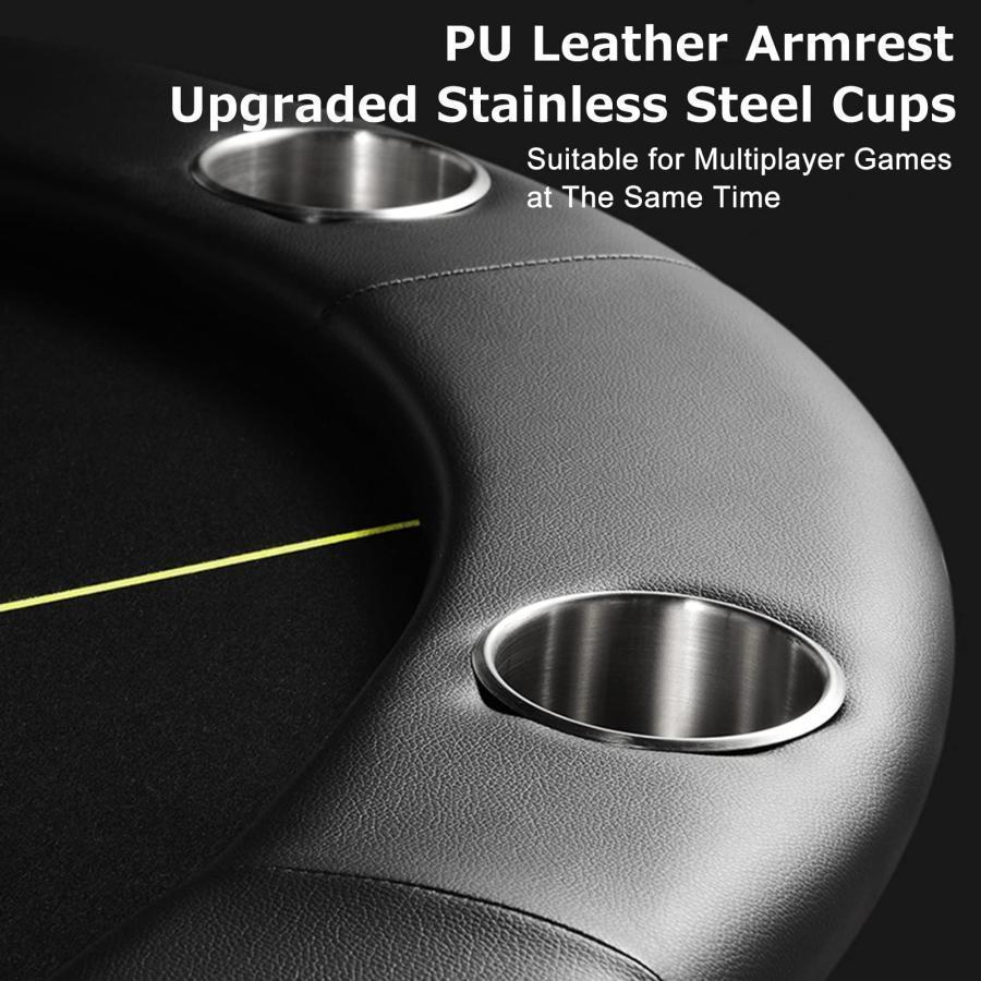 【即購入⭕️】 折りたたみ式ポーカーテーブル 楕円形 ポーカーテーブル テキサスホールデムポーカーテーブル、アップグレードされたパッド入りレールとステンレススチールカッ 【NAN1082905284】(37935円)
