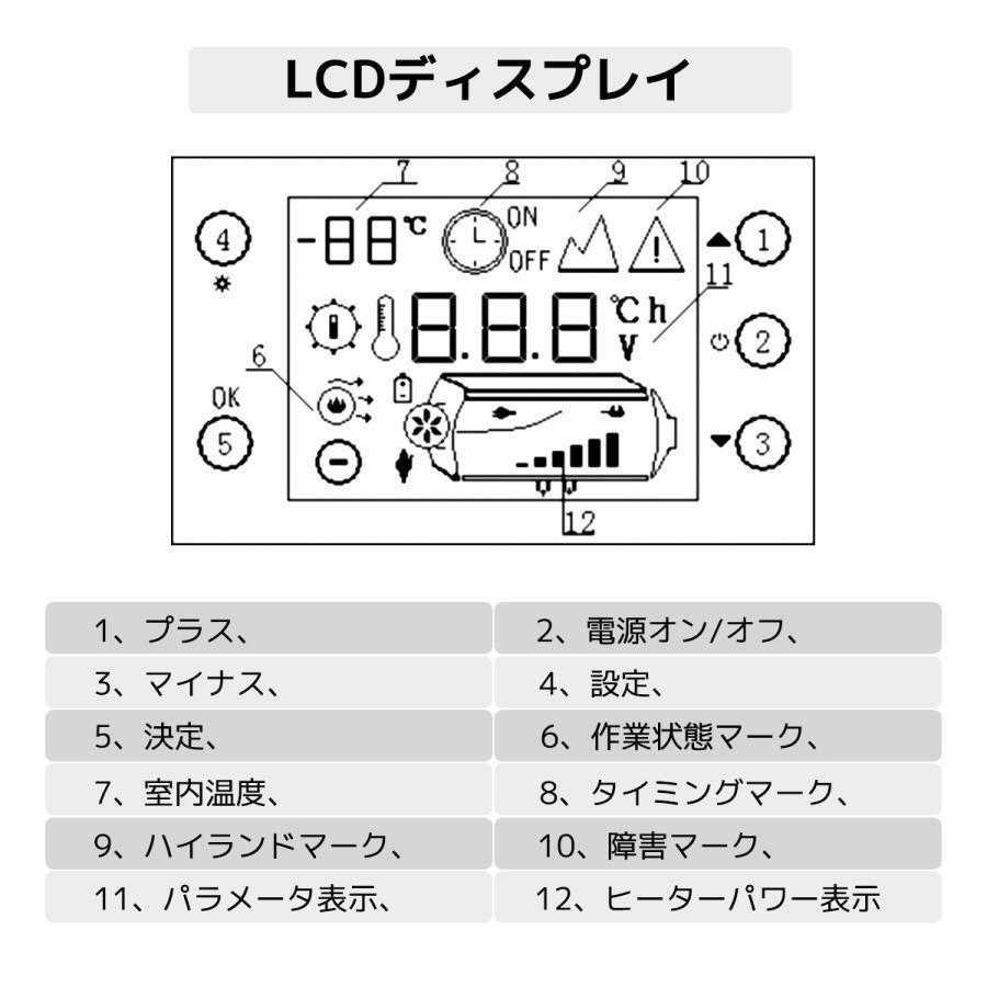 12V 5KW車用 軽油 エアヒーター FFヒーター 燃料ヒーター 車用ヒーター 低燃費　分体式エアヒーター パーキングヒータ リモコン付き - 5