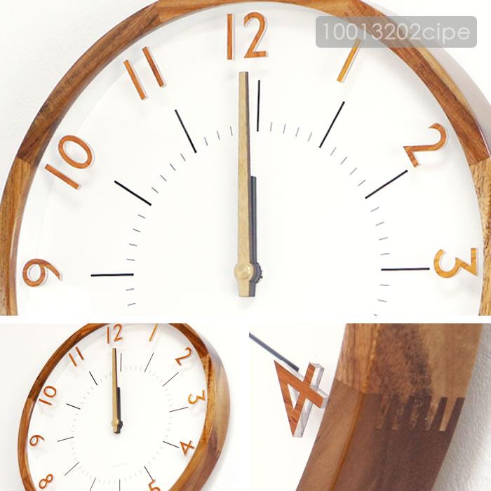 INTERFORM 特典付 電波時計 壁掛け時計 木製 北欧 おしゃれ 壁掛け