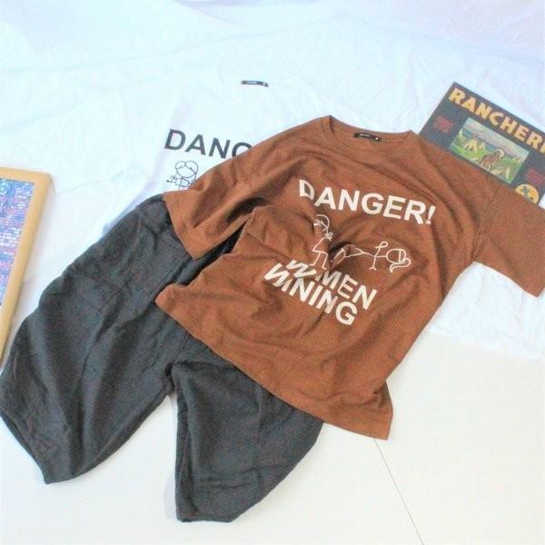 韓国子供服 tシャツ ロゴ しろ 茶色 男の子 女の子 90 100 110 120