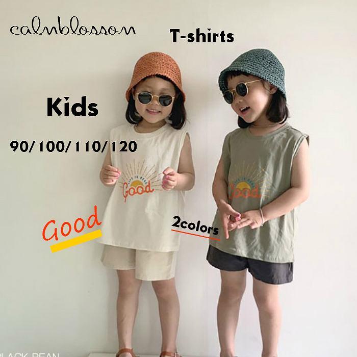 韓国子供服 韓国こども服 韓国 子供服 こどもふく キッズ カーキ ベージュ Tシャツ かわいい 可愛い おしゃれ Calmblossom Black Bean 夏服 ノースリーブ 650 Calmblossom 通販 Yahoo ショッピング
