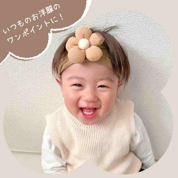 ベビー ヘアバンド 花 ターバン 柔らかく 出産祝い 新生児 可愛い