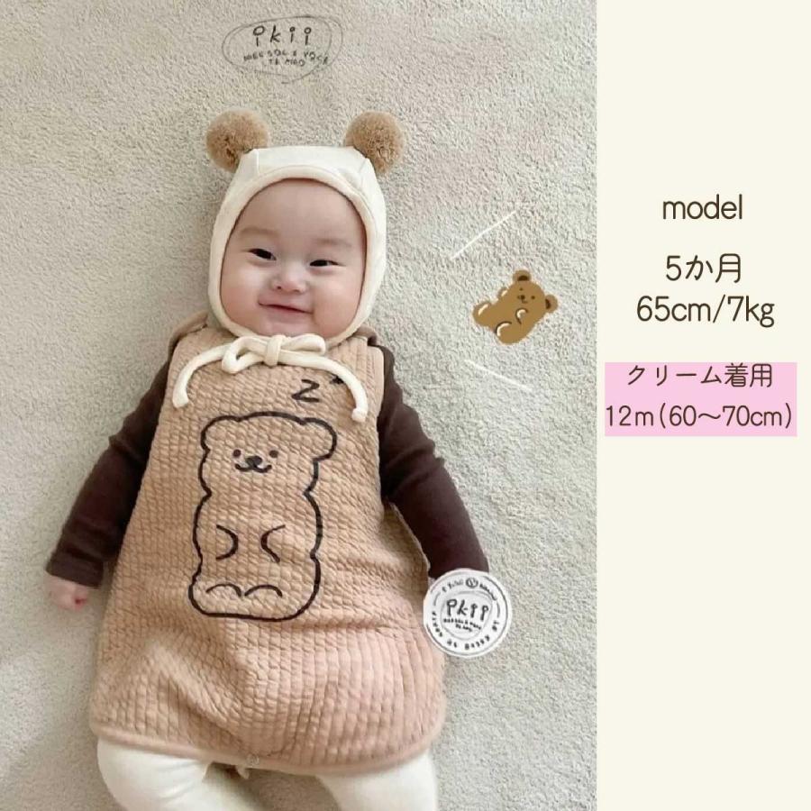 ベビー ボンネット 男の子 女の子 赤ちゃん クマさん ボンボン付き