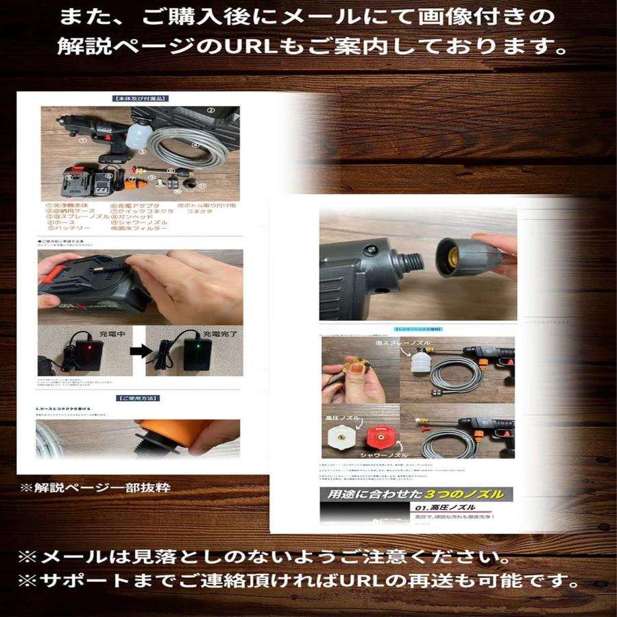 高圧洗浄機 高圧洗浄器 コードレス 充電式 洗車 噴射圧力6Mpa 噴射水量 