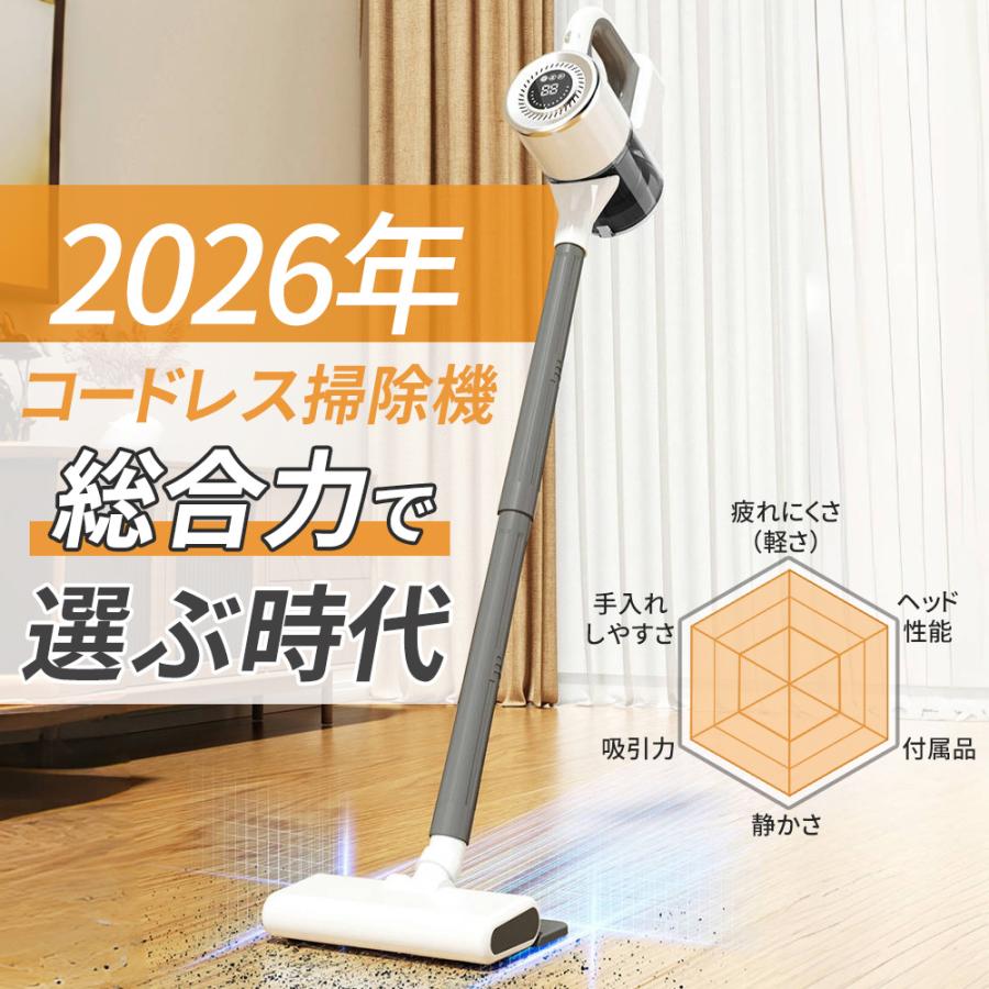 掃除機 コードレス ハンディ 自走式 静音 49800Pa強力吸引 5400mAh 大