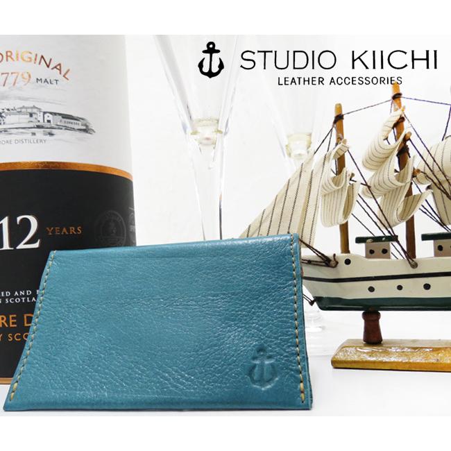 美品☆ichi☆イチ☆ペンケース☆エルクレザー☆名刺入れ☆カードケース 大きめのマチ付きカードケース《受注生産》 本革の名刺入れ