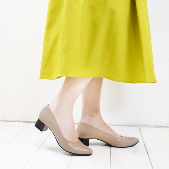 SUaSHI 走れる パンプス 痛くない ストレッチ エナメル 太ヒール