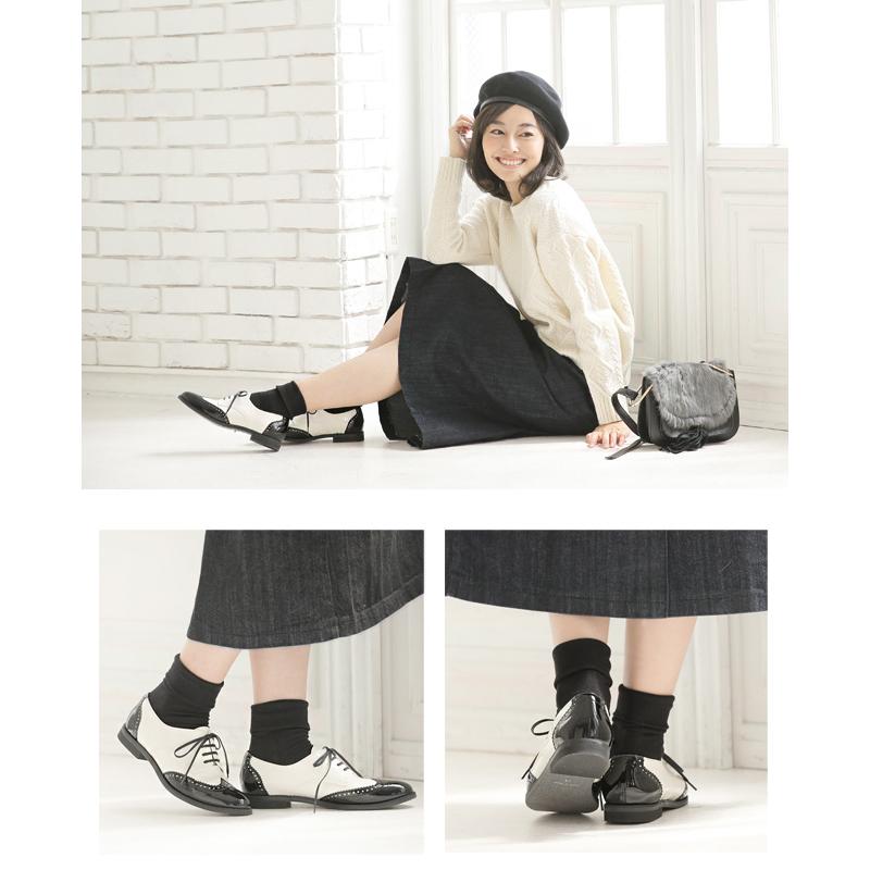 メダリオン ウイングチップ AREZZO レディース マニッシュ スタイル