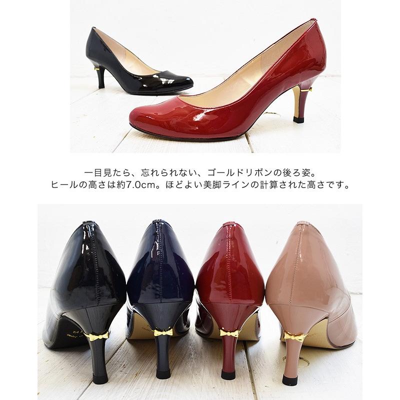 パンプス アーモンドトゥ エナメル Coolsapphire 後ろ姿をゴールドリボンでキメる Foo Mg 10 H7 0 21 5 25 0 Foo Mg 10 シューズイン神戸 Yahoo店 通販 Yahoo ショッピング