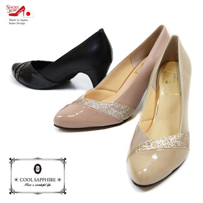Cool Sapphire パンプス バイカラー エナメル グリッター アーモンドトゥ 日本製 結婚式 パーティー 美脚 黒 7cm Foo Mg 70 Foo Mg 70 シューズイン神戸 Yahoo店 通販 Yahoo ショッピング