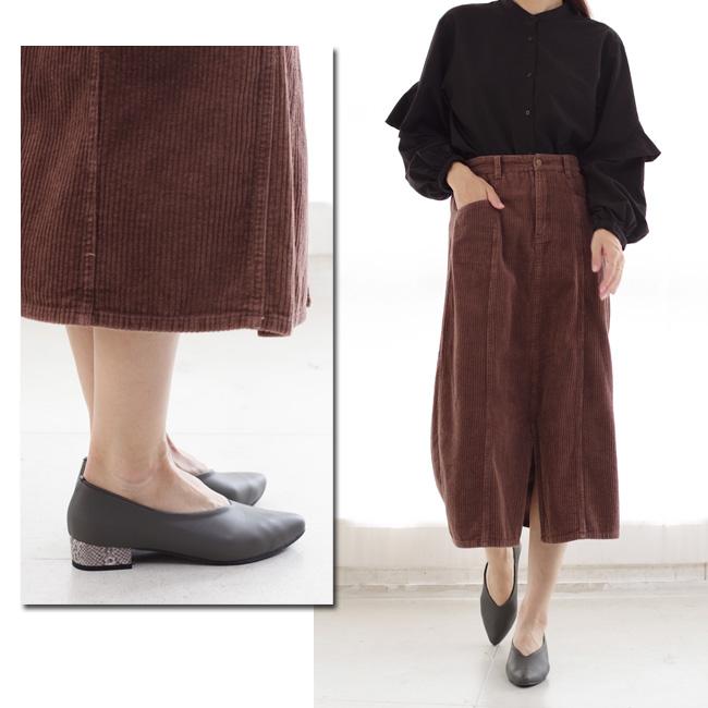 パンプス レディース スエード 痛くない シューティ 長時間 疲れない 走れる 歩きやすい チャンキー グリッター 幅広 3cm 黒 日本製 (FOO-MG-R7752)の画像
