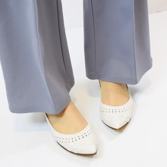 パンプス レディース ぺたんこ ローヒール 痛くない 疲れない 走れる 編み込み アーモンドトゥ 幅広 スアシ 春夏 黒 (FOO-MI-R2276) | SUaSHI | 18