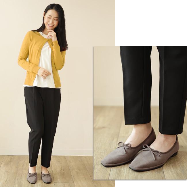 SUaSHI パンプス レディース フラット ぺたんこ リボン バレエ