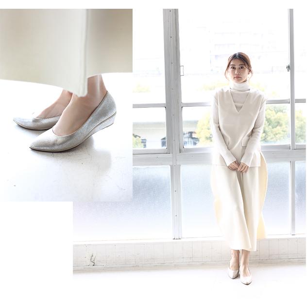 SUaSHI スウェイシー レディース パンプス ラメ ゴールドライン 歩きやすい ポインテッドゥ 疲れない スアシ [FOO-SN-R3030]の画像