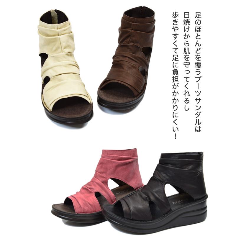 ロコンド　サンダルブーツ日本製　革 レザー - レディース ブーツサンダルの通販 -LOCONDO（ロコンド）