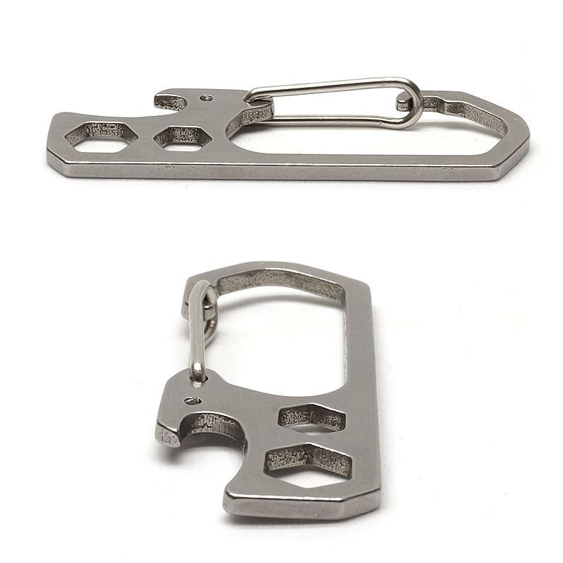 ステンレス カラビナ 栓抜き 六角レンチ 7mm 8mm キーホルダー 鍵 カギ