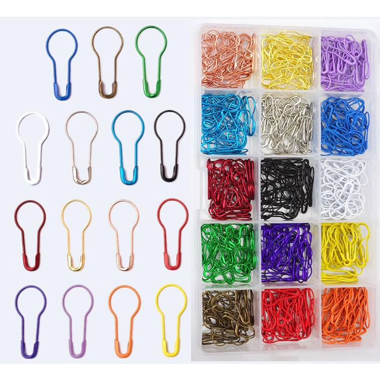 安全ピン 450個 ニットピン 15色 ひょうたん型 タグピン 工芸手作り