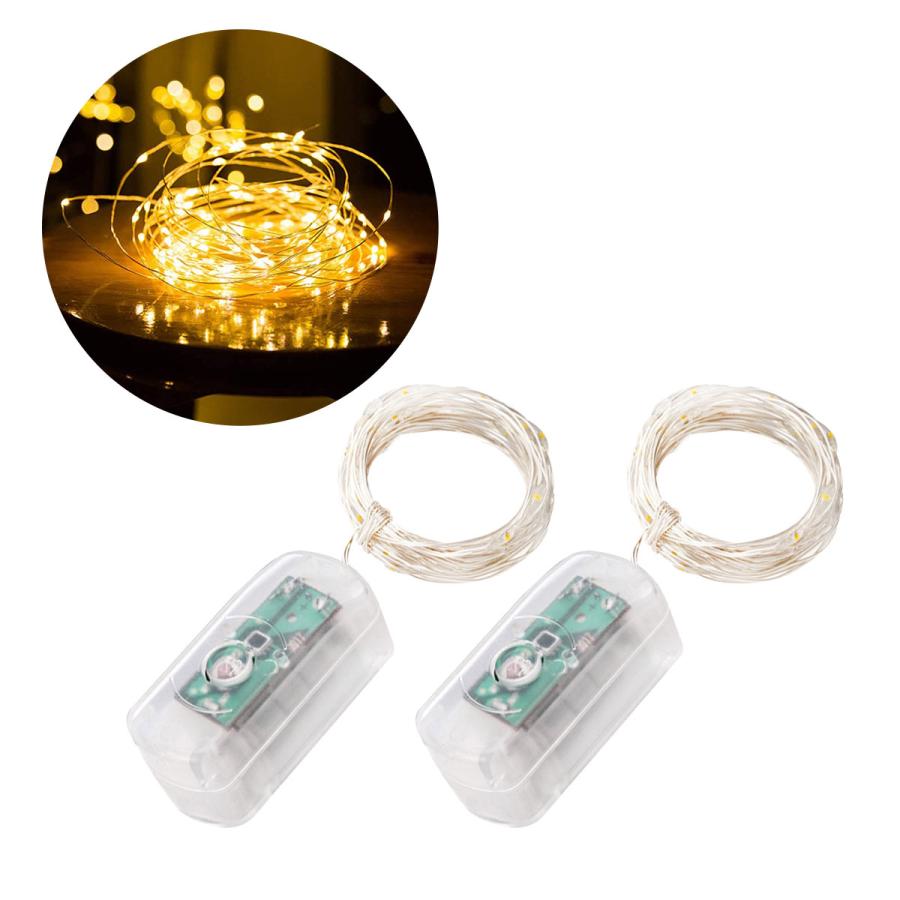 イルミネーション LED ライト 電池式 2個セット 防水 柔軟 2m 20灯 電