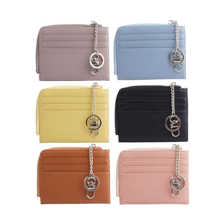 カードケース L字 ミニケース 軽量 スリム リング チェーン カラビナ