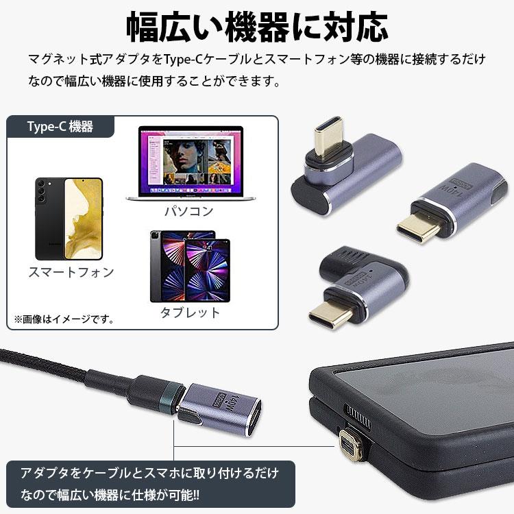 Type-C マグネット 変換 アダプタ USB4 MAX 140W データ転送