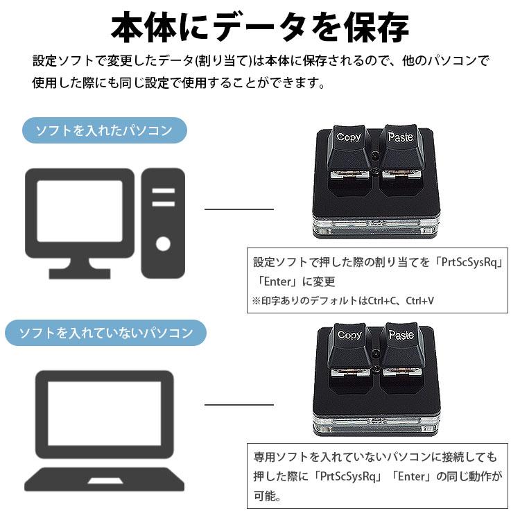 ミニキーボード 2キー 片手 割り当て 変更可能 コピー ペースト ミニキーボード 2キー 片手 割り当て 変更可能 コピー ペースト