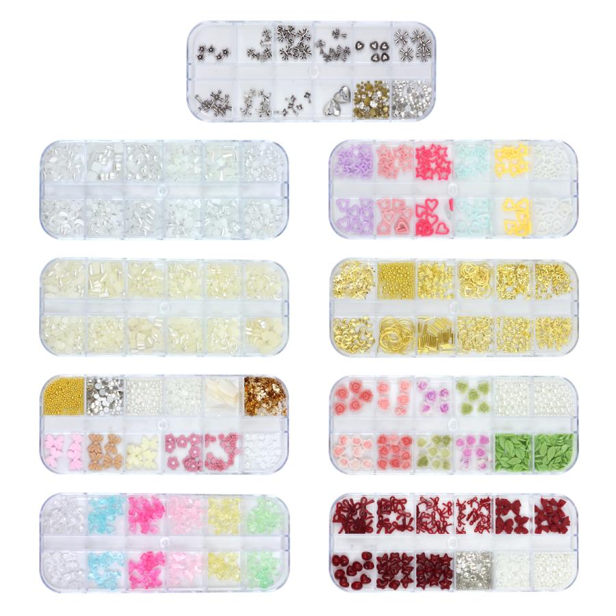 ネイル パーツ セット パール リボン 花 バラ ハート ストーン 月 星