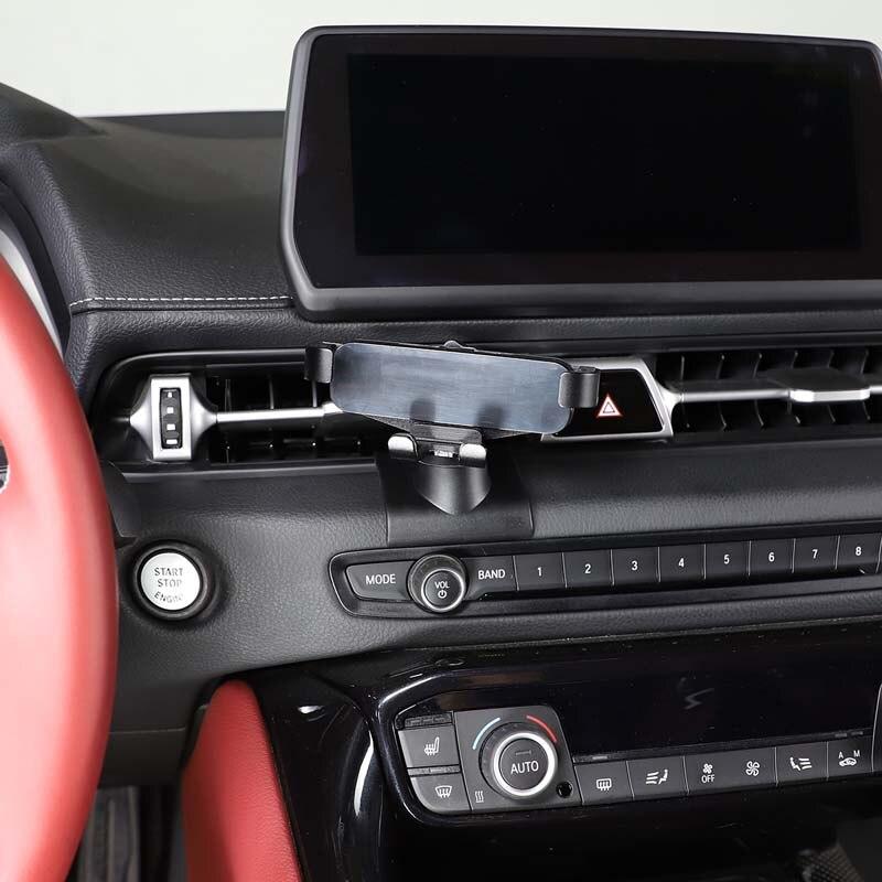 トヨタ カーセンターコンソールベント携帯電話ホルダーGPSナビゲーションスタンドスープラGR A90 2019-2022カーパーツの回転可能な