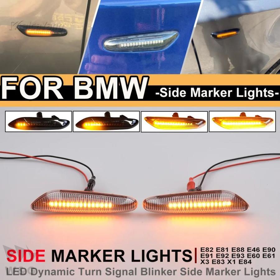 LED サイドマーカー流れるウィンカー BMW 1 3 5 シリーズ E46 E60 E61 E81 E82 E87 E88 E90 E91 E92｜calore｜04