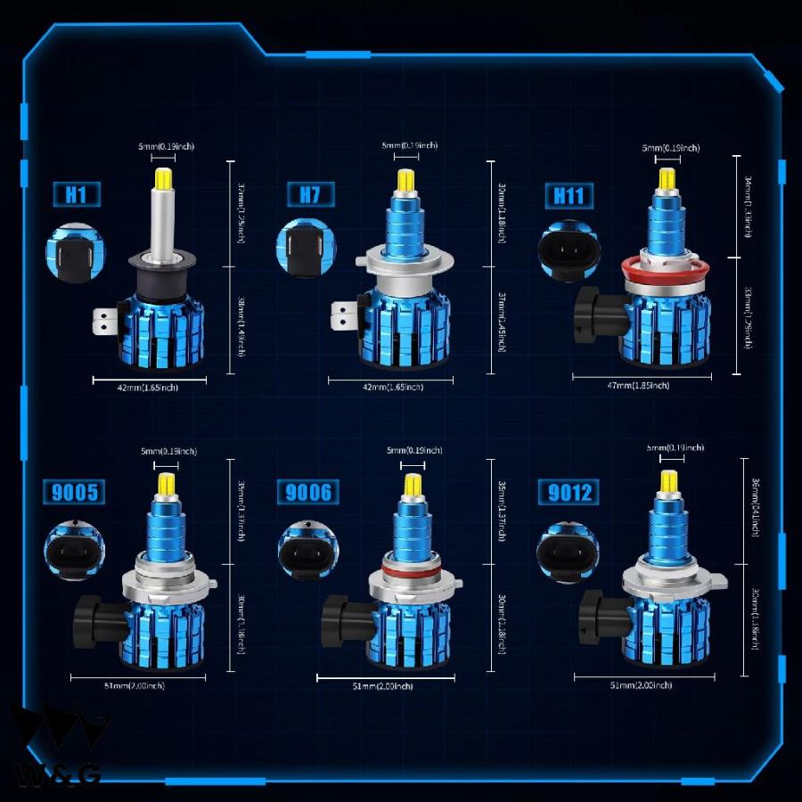 LED ライト 20000LM H7 ヘッドライト電球 360 度 CSP LED 9012 HIR2 低ビーム H11 H1 H8 H9 H16JP 6000 k 9005 9006 自動フォグランプ 12 v｜calore｜15