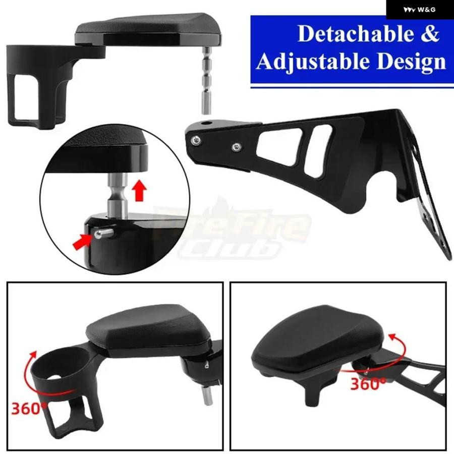 バイク オートバイ リア用 アームレスト 快適なドリンクカップ