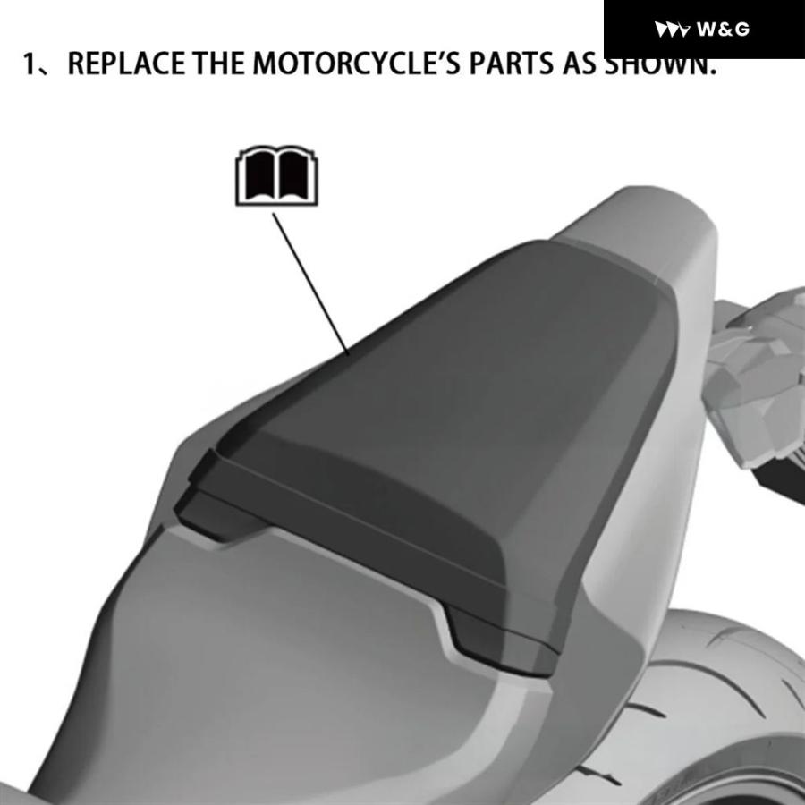 並行輸入品 ホンダ CB650R CBR650R 2024 マットブラック用 オートバイ バイク リアパッセンジャーカウルシートバックカバー フェアリング_6