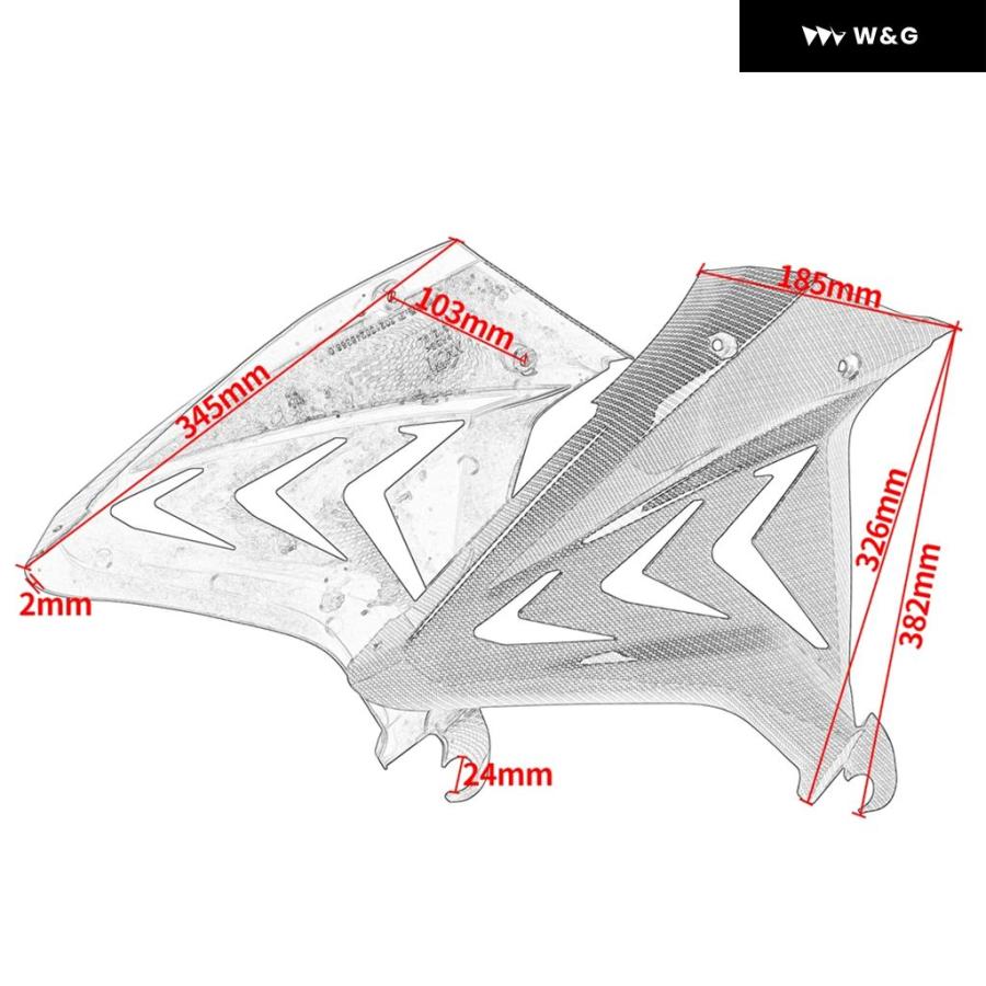 並行輸入品 CBR650R サイドカウルカバー ホンダ CBR650 R 2019-2023 バイクシート サイドフェアリング ボの画像