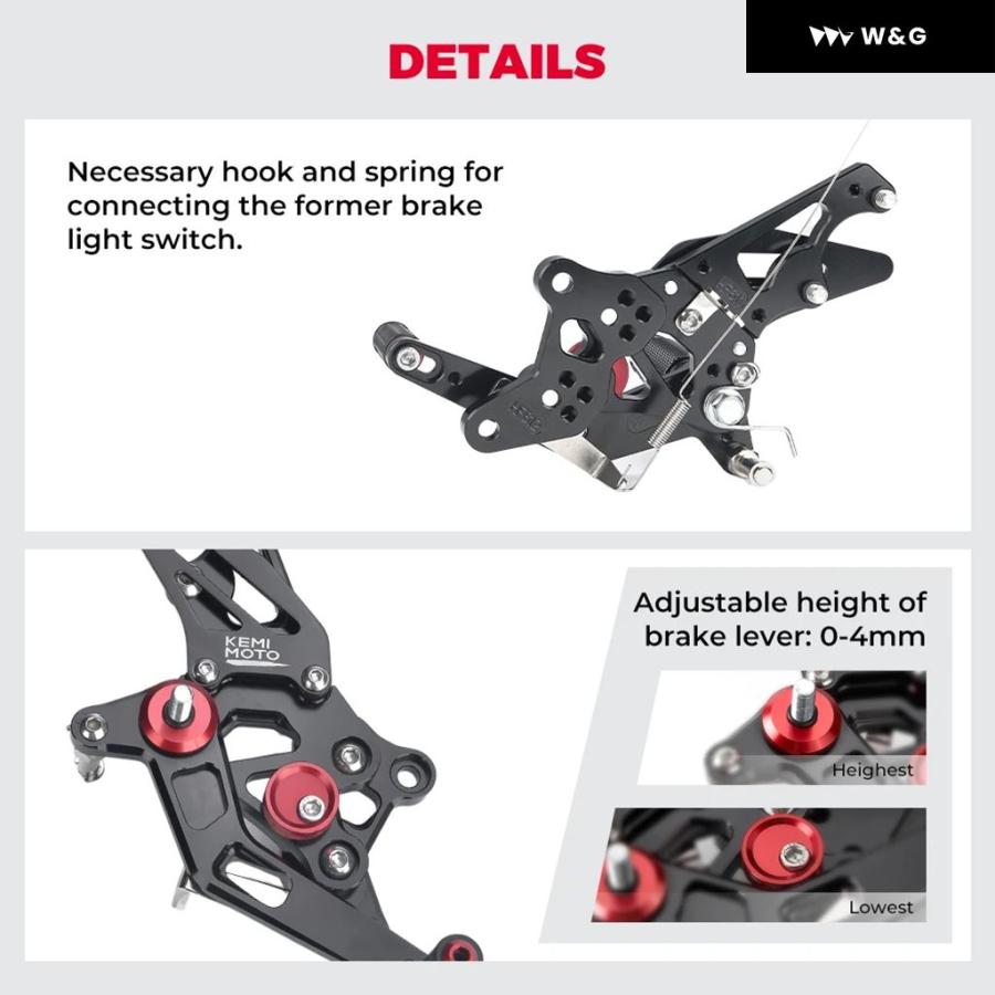 並行輸入品 R25 R3 リアセット フットレスト リアセット ペダル フットペグ レスト リアセット CNC 合金 YAMAHAの画像