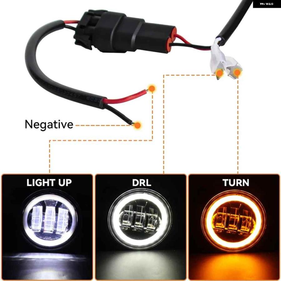 並行輸入品フォグランプ 30W 4インチ ホワイト DRL ラウンド LED レンズ 付き プロジェクター 4インチ フォグランプの画像