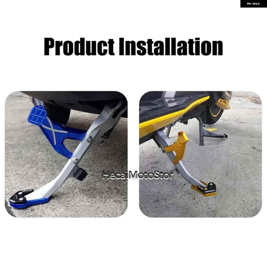 並行輸入品KYMCO AK550 AK550 2017-2021 キック スタンド フットサイド スタンド 延長 パッド サポートの画像