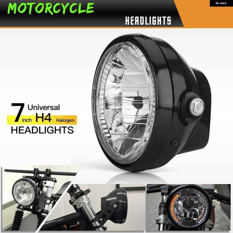 並行輸入品7インチ オートバイ バイク ヘッドライト 7インチ 汎用 12V H4 35W ラウンド オートバイ バイク イエローの画像