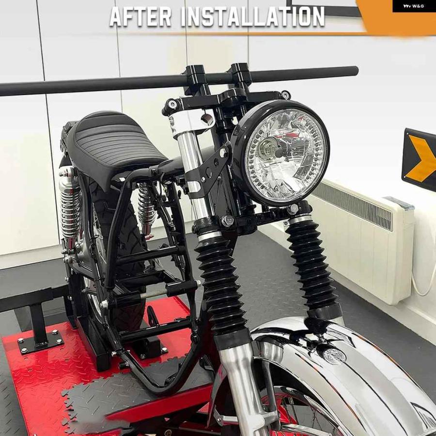並行輸入品7インチ オートバイ バイク ヘッドライト 7インチ 汎用 12V H4 35W ラウンド オートバイ バイク イエローの画像