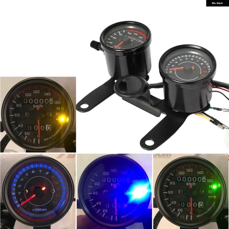 並行輸入品12V ブラック オドメーター タコメーター スピード メーター ゲージ 汎用 オドメーター LED スピード メーターの画像