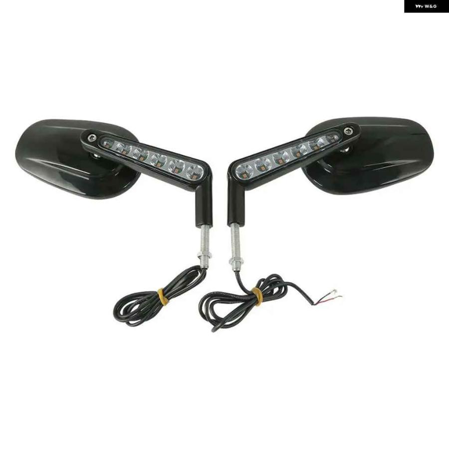 並行輸入品マッスルバックミラー LEDウィンカー ハーレー VRSCF V-ROD 2009-2014-17 1ペア ブラック/シ_7