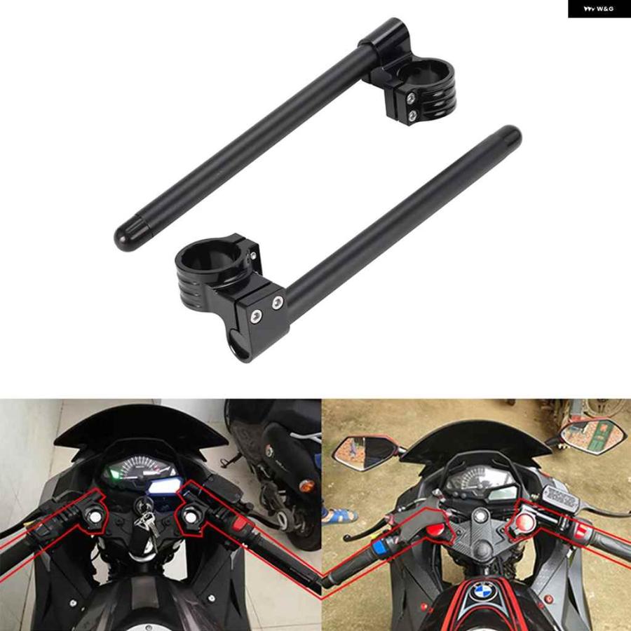 並行輸入品1ペア ブラック 上げ下げ ハンドルバー 41MM アルミ ハンドルバー クリップオン フォーク 7/8インチ 22MMの画像