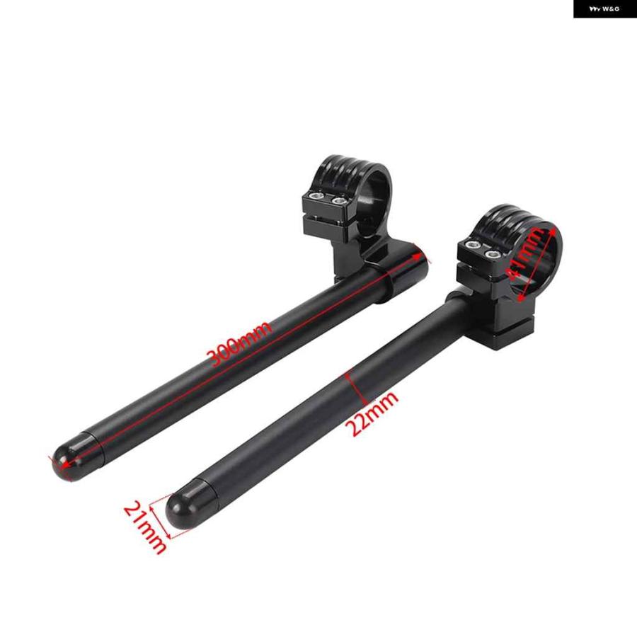 並行輸入品1ペア ブラック 上げ下げ ハンドルバー 41MM アルミ ハンドルバー クリップオン フォーク 7/8インチ 22MMの画像